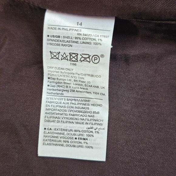 Banana Republic Wide Wale Costa Coffee Brown Corduroy Oversized Blazer Size 14 - Picture 11 of 16